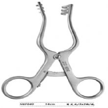 金鍾乳突牽開器(qi)  H6F040 14cm 固定式(shi) 3×3鈎鈍